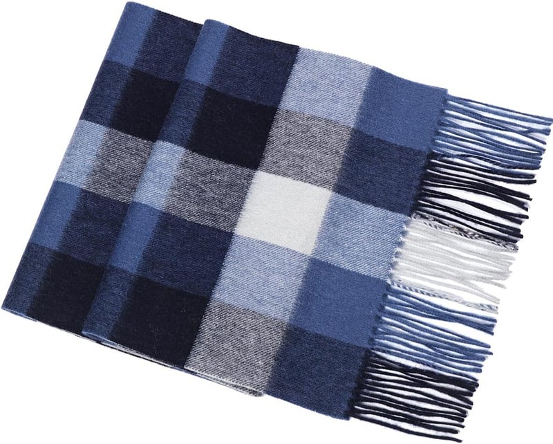 SKNSOFT Winter Wool Plaid Scarf for Men,Women Fashion Tartan Wrap Checkered Scarves - Image 4